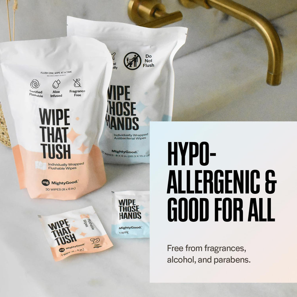 Wipe Those Hands & Wipe That Tush Travel Combo Pack, 60 Wipes Total