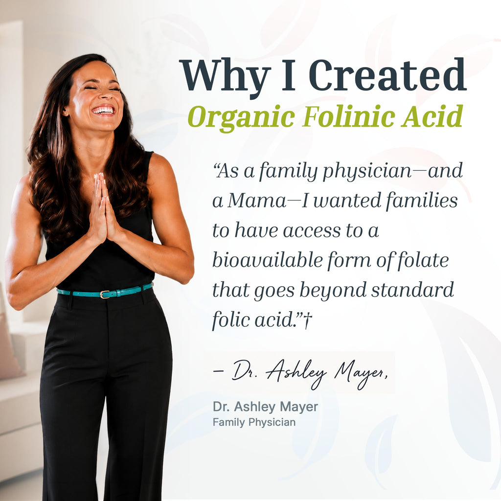 Dr. Green Mom Folinic Acid For Kids & Adults — High Dose — MTHFR-Friendly Folic Acid Alternative — Organic Liquid Drops — 500 mcg/Drop — Vitamin B9 for Methylation, Neurological & DNA Support, 1 fl oz