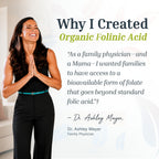 Dr. Green Mom Folinic Acid For Kids & Adults — High Dose — MTHFR-Friendly Folic Acid Alternative — Organic Liquid Drops — 500 mcg/Drop — Vitamin B9 for Methylation, Neurological & DNA Support, 1 fl oz
