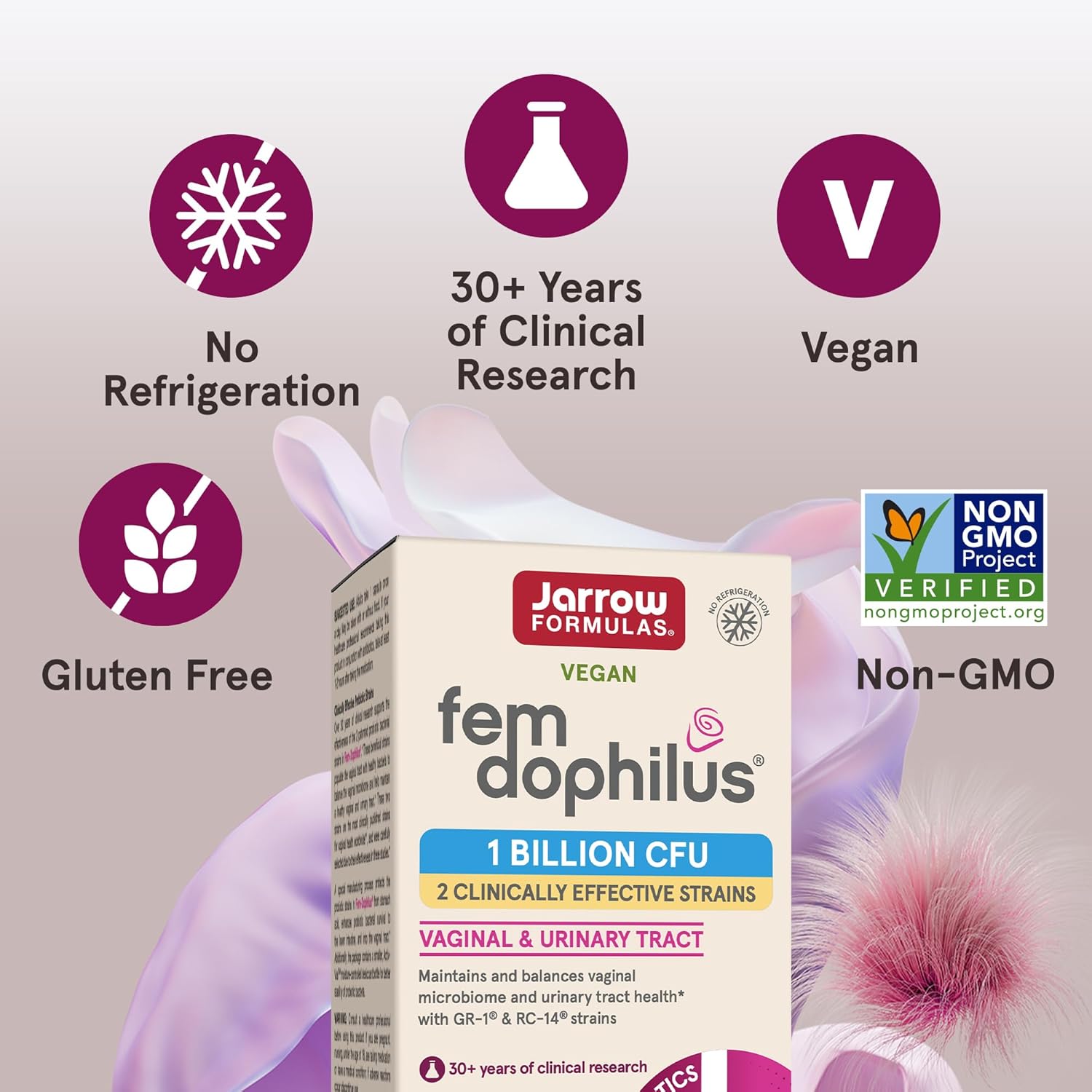 Buy now Jarrow Formulas Fem-Dophilus - 1 Billion Organisms Per Serving - 60 Veggie Capsules - Womenâ€™s Probiotic - Urinary Tract Health - Up to 60 Servings at indiglob india