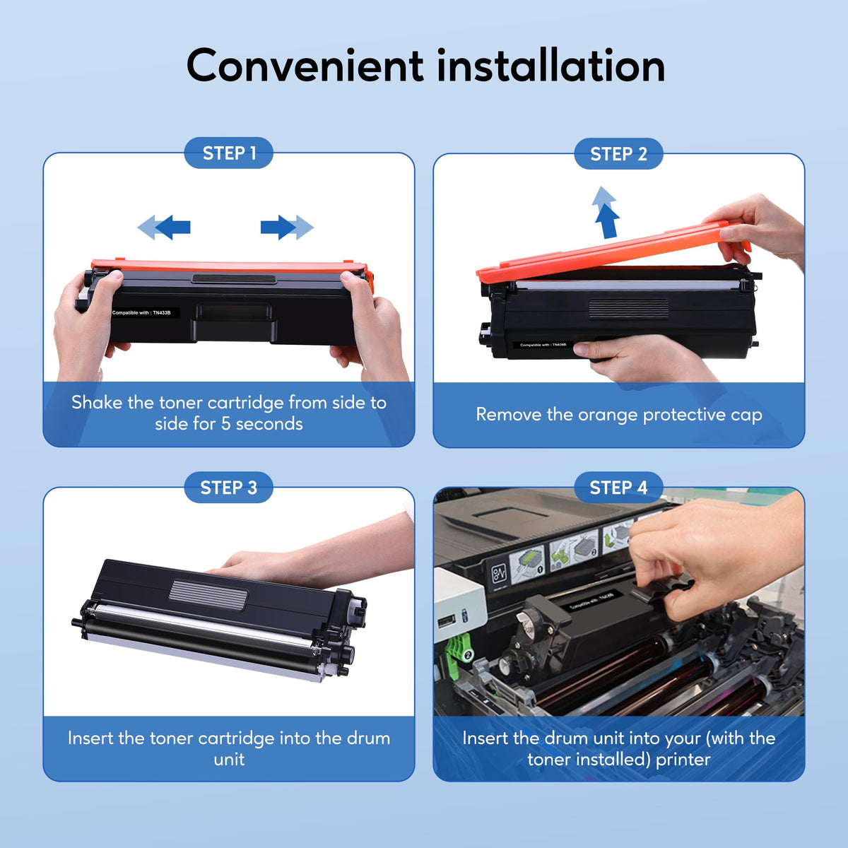 TN433 TN-433 Toner Cartridge Replacement for Brother TN 433 TN-431 for Brother HL-L8260CDW HL-L8360CDW MFC-L8610CDW MFC-L8900CDW HL-L9310CDW Printer