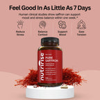 NutriRise Saffron Supplements 120 Capsules, 88.5mg Pure Extract - 4 Month Supply for Mood, Energy, Sleep, Stress & Cortisol Support - Non-GMO, Vegan & Gluten-Free for Women & Men
