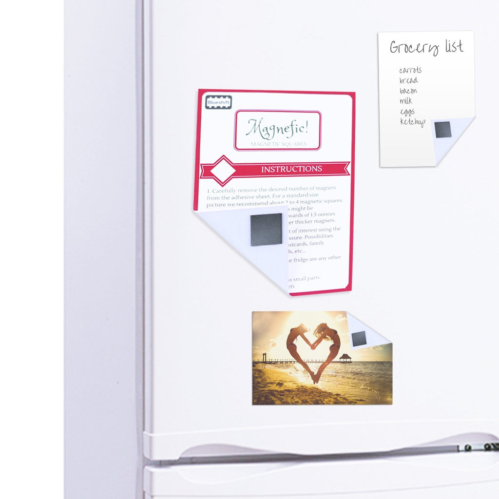 Magnefic Magnetic Squares, 1 Tape Sheet of 70 Magnetic Squares (Each 20x20x2mm), Magnet on one Side, Self Adhesive on the Other Side. Perfect for Fridge Organisation, Art Project, Vision Board