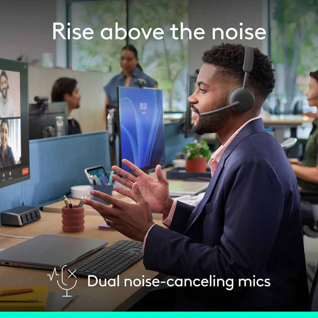 Buy now Logitech Zone Wireless 2 ES for Business - Noise-Canceling Wireless Headset with Adaptive Hybrid ANC, Native Bluetooth, Microsoft Teams Certified - Graphite at indiglob india