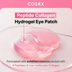 COSRX Pink Peptides Collagen Hydrogel Eye Patch for Puffy Eyes (60) | Cooling & Firming Under Eye Patches with 4-Peptide & Caffeine, Depuffing Gel Eye Mask, Korean Skin Care