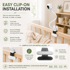 15.7 inch Flexible Baby Monitor Clip Mount for HelloBaby HB6560/HB6550/HB65/HB40/HB6339/HB66/HB6550Pro, ANMEATE SM935E, Baby Camera Mount Holder Stand with , Attach to Baby Crib Without Without Tools