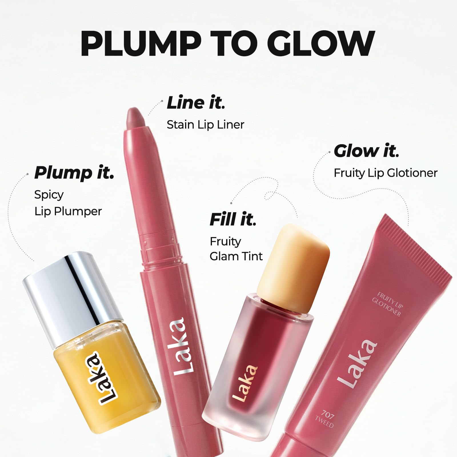 Laka Spicy Lip Plumper - Maximum Extra Strength (For Experienced Users) | Clear Glass-like High-Shine Lip Gloss | Lip Volumizer Serum, Non-Sticky | K-Beauty, 0.14oz