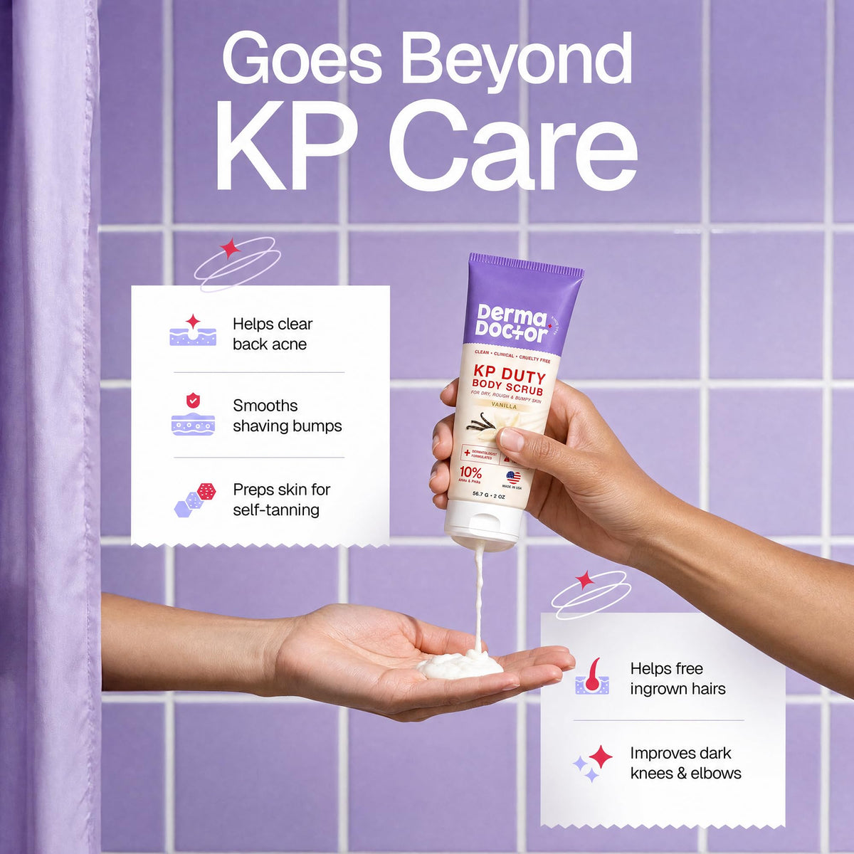 DERMAdoctor KP Bump Eraser Body Scrub, 10% AHAs + PHAs, Rough & Bumpy Skin