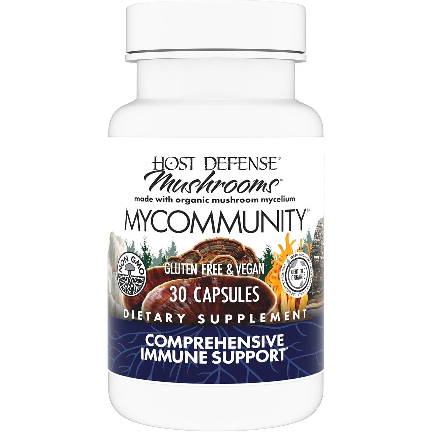 Buy now Host Defense MyCommunity Capsules - 17 Species Blend Mushroom Supplement for Immune Support - Herbal Aid with Lion's Mane, Reishi. Chaga, Cordyceps, Turkey Tail & More - 120 Capsules (60 Servings)* 30 Count (Pack of 1) at indiglob india