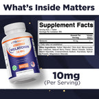 Vitamatic Melatonin 10 mg Fast Dissolve Tablets – Quick-Dissolving Sleep Support Supplement for Adults – Vegetarian, Non-GMO & Gluten-Free – Natural Berry Flavor – 365 Tablets