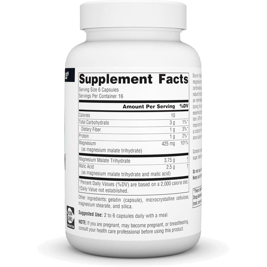 Buy now Source Naturals Magnesium Malate 3750 mg Per Serving Essential Magnesium Malic Acid Supplement - 100 Capsules at indiglob india