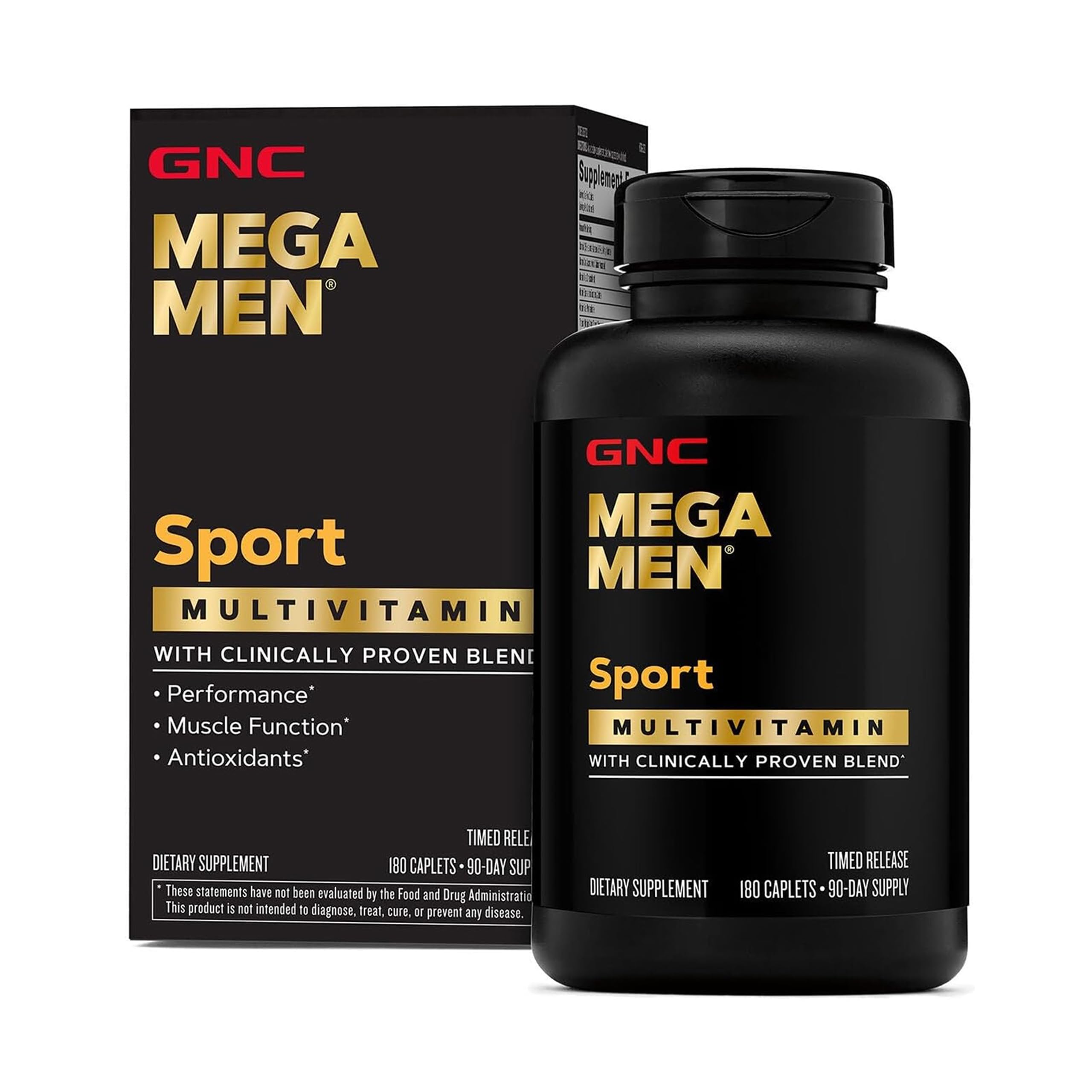 GNC Mega Men Sport Multivitamin, Performance & Muscle Function, 90 Count | Clinically Shown to Boost Nutrient Levels and Mental Wellbeing, with BCAAs and Carnitine for Muscle Performance and Energy