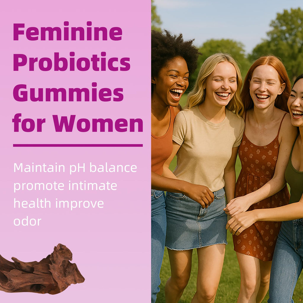 Her Juicy Feminine Probiotics Gummies with Slippery Elm, Tropical Pineapple Flavor | Supports ph Balance for Women, Digestive & Immune Health | 60 Gummies (1 Pack)