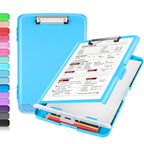 Buy now Sooez Clipboard with Storage, Clip Board 8.5 x 11 with Pen Holder, Plastic Organization Case Box for Letter Legal A4 Size Paper, Low Profile Clip, Nurses Teachers Must Haves, School & Office Supplies at indiglob india