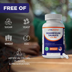 Vitamatic Magnesium Taurate 1500mg per Serving - 180 Vegetarian Capsules (Provides 300 mg of Elemental Magnesium) - Added B6 for Maximum Absorption - Supports Muscle, Joint, and Heart Health*