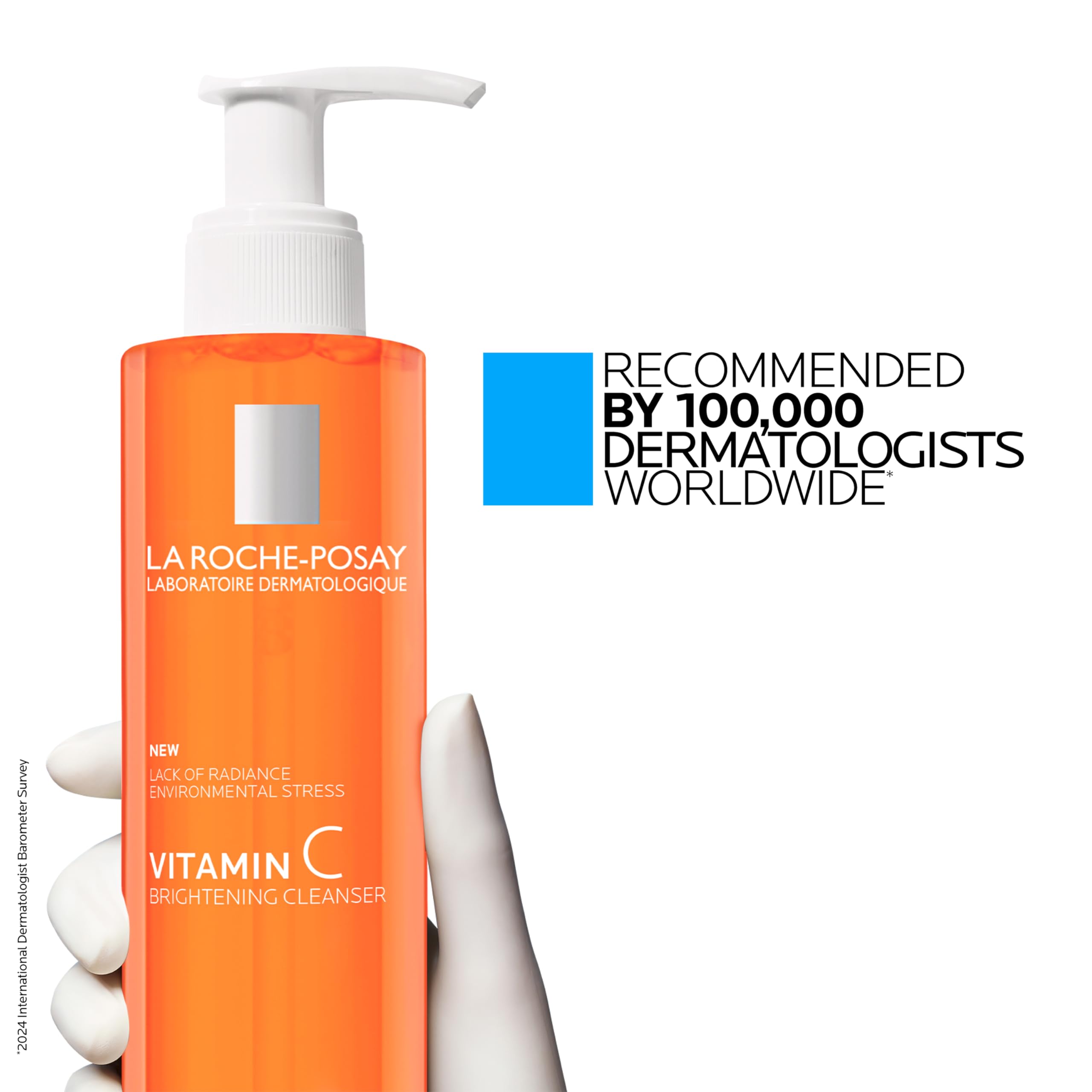 La Roche-Posay Vitamin C Brightening Face Wash, Gentle Foaming Facial Cleanser with Vitamin Cg and Vitamin B3 to Brighten and Even Skin Tone, Vitamin C Face Wash that Cleanses Dirt & Makeup, 200ml