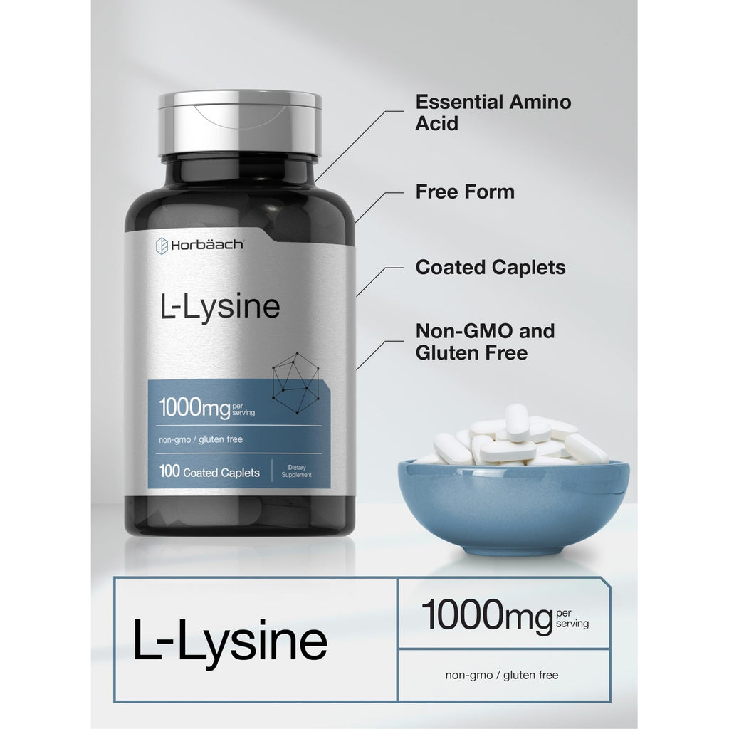 Horbäach L-Lysine 1000mg | 100 Coated Caplets