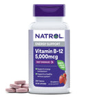 Natrol Vitamin B12 5000 mcg Fast Dissolve B12 Supplement, 100 Tablets | Supports a Healthy Nervous System and Energy Metabolism, 100 Day Supply