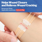 AZEN 16 Pack Wound Closure Strips, 4 Types Butterfly Bandages, Emergency Laceration Closure Kit, Repair Wounds Without Stitches, Quick Clot Zip Stitch Wound Closures Device