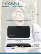 Buy now ThinOptics unisex-adult Reading Glasses + Black Universal Pod Case | Black Frames, 2.00 Strength Readers Black Frames / Black Case, 44 mm at indiglob india