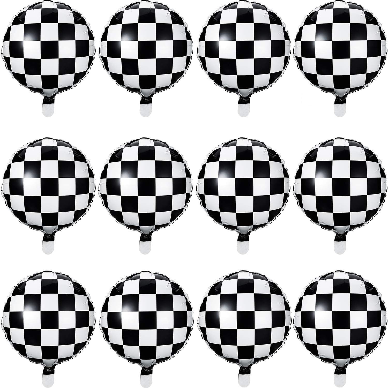 Buy now Checkerboard Balloon Aluminum Foil Black White Checkered Balloon for Racing Themed Party Decoration Supply, 18 Inches(12) 24 at indiglob india