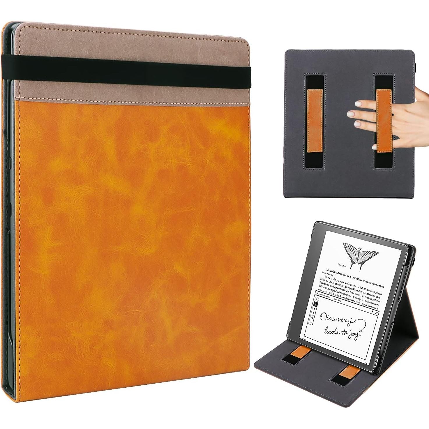 Buy now WALNEW Flip Case for 10.2-inch Kindle Scribe 2024/2022 Released, Two Hand Straps and Vertical Multi-Viewing Stand Cover with Auto Wake/Sleep for 10.2” Amazon Kindle Scribe E-Reader(Gray) Brown at indiglob india