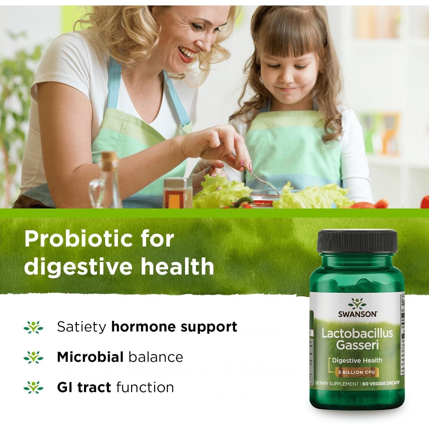 Buy now Swanson Lactobacillus Gasseri - Probiotic Supplement Supporting Digestive Health with 3 Billion CFU - Design-Release Satiety & Fat Metabolism Support - (60 Veggie Capsules) at indiglob india
