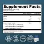 Advanced Collagen Complex with VERISOL®, FORTIBONE® & FORTIGEL, 30 Servings | Supports Hair, Skin, Bone & Joint Support - Clinically Studied Grass-Fed Hydrolyzed Collagen - Non GMO, 3rd Party Lab Tested