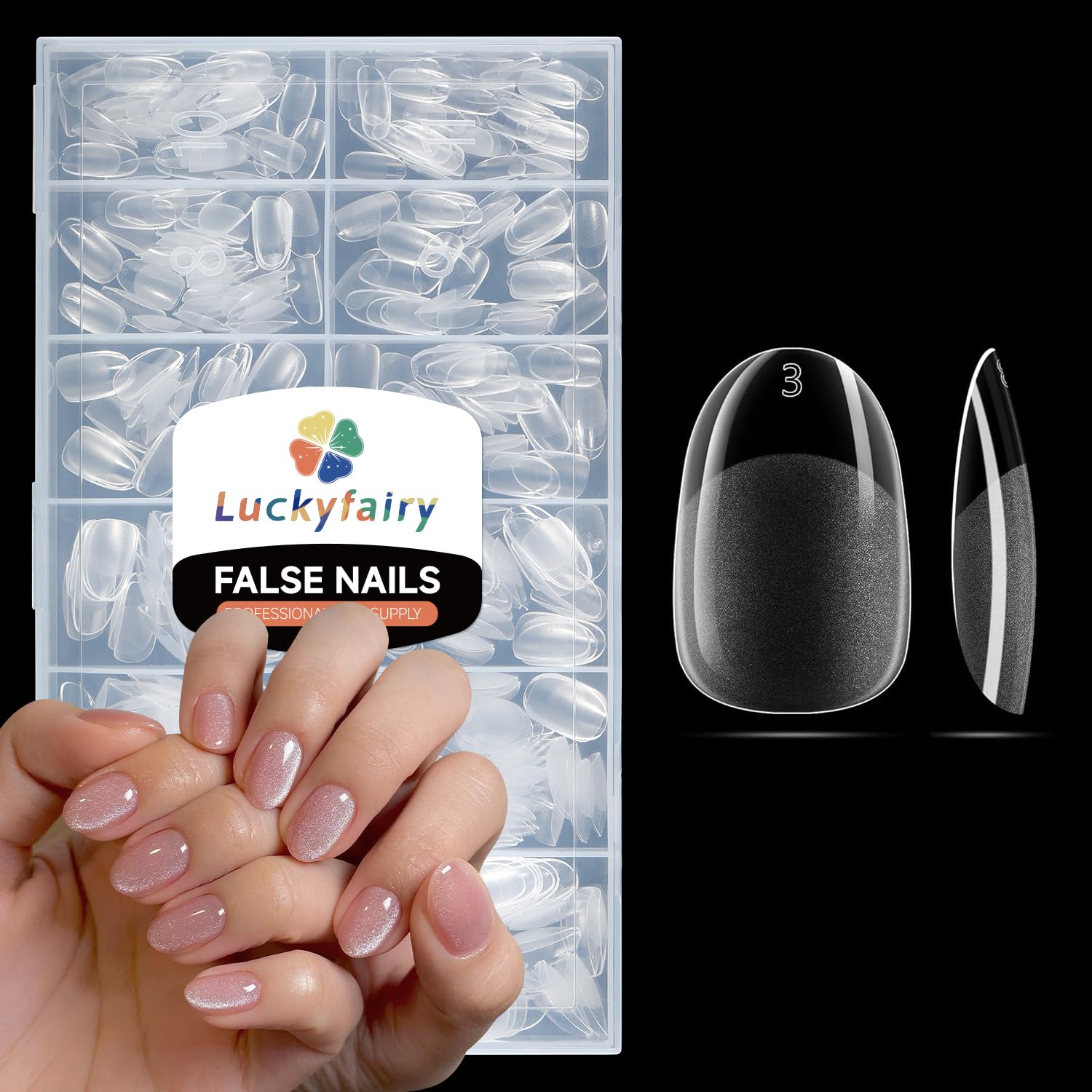 Luckyfairy Half Cover Duck Nail Tips 504 Pcs Duck Press on Nails Clear Soft Gel Short Duck Nail Tips 11 Sizes Wide French False Nails for Acrylic Nails Professional for Y2K Art Salon