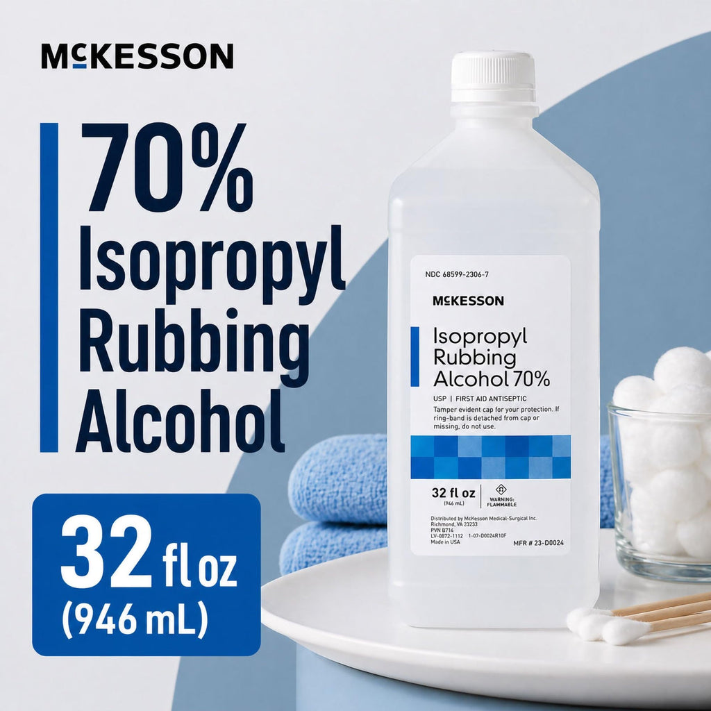 McKesson Isopropyl Rubbing Alcohol 70% USP First Aid, 32 oz, 2 ct