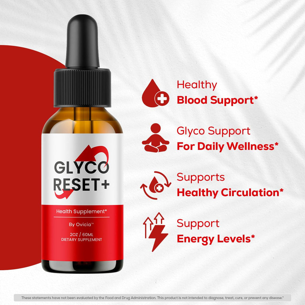 Glyco Reset Drops - Official GlycoReset Oral Liquid Drop Advanced Premium Formula Support Maximum Strength, Natural Ingredients Vitamins for Overall Health & Wellness, 1 Bottle for 1 Month