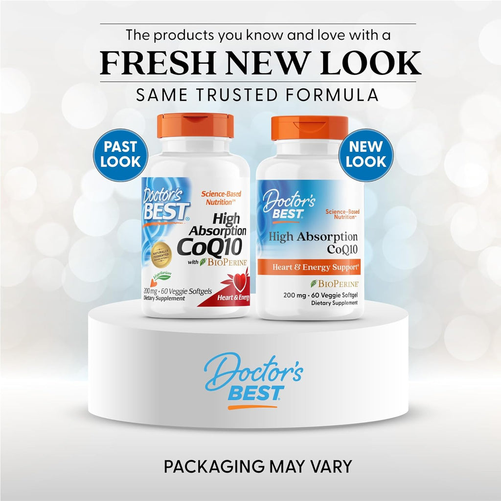 Buy now Doctor's Best High Absorption COQ10, Heart & Energy Support, USP Verified, Naturally Fermented CoQ10, Non-GMO Gluten Free, Soy Free, 60 Veggie Softgels at indiglob india