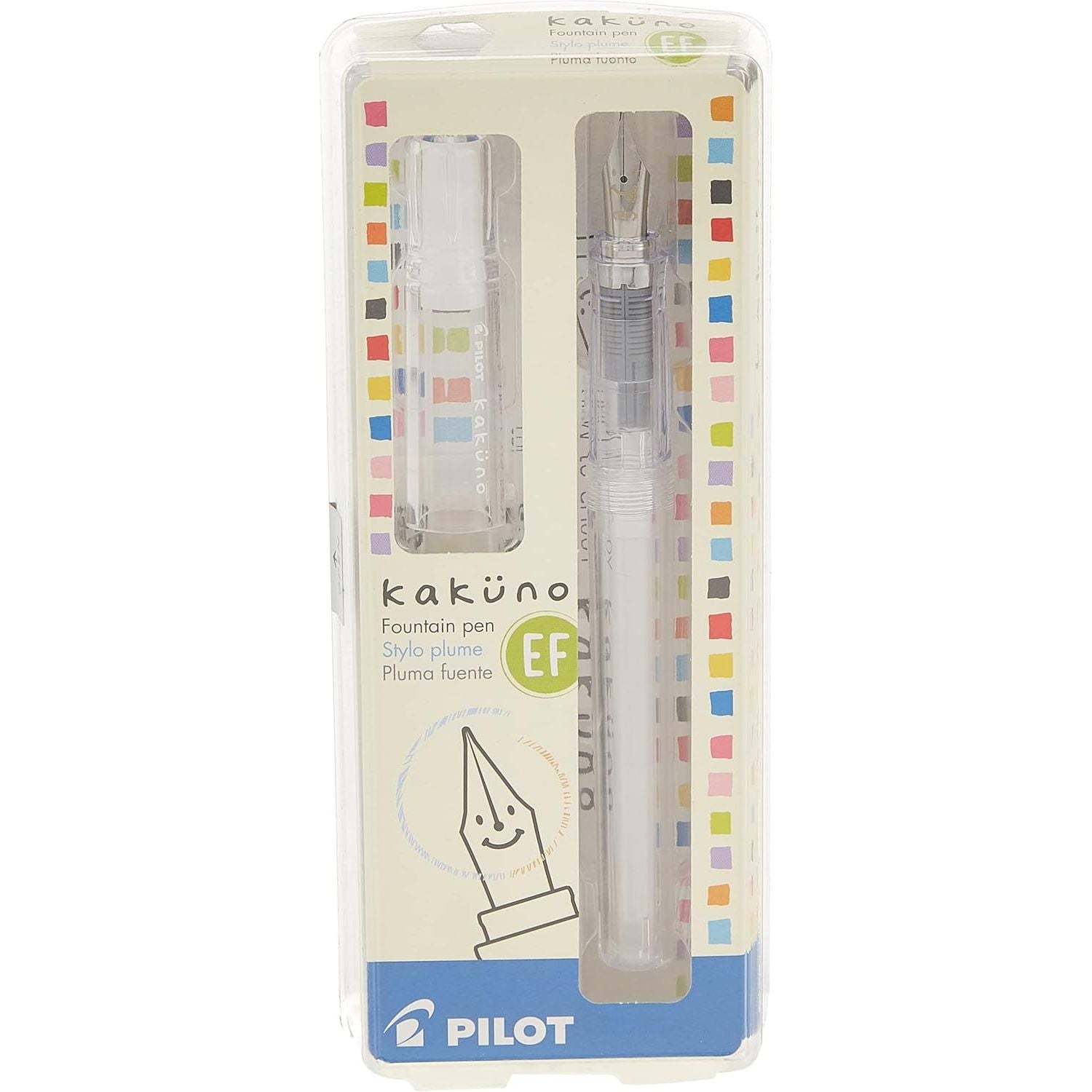 Buy now PILOT Kakuno Fountain Pen, Clear Barrel, Medium Nib (10822) Clear Barrel Extra Fine Nib at indiglob india