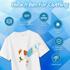 Bleach Pen, Bleach Pen For Clothing, Stain Remover Pen, Instant Travel Stain Cleaner for Clothes, Food, Wine, Coffee, Makeup, Clothing Bleached DIY Design, Portable & Easy Use (1 pack)