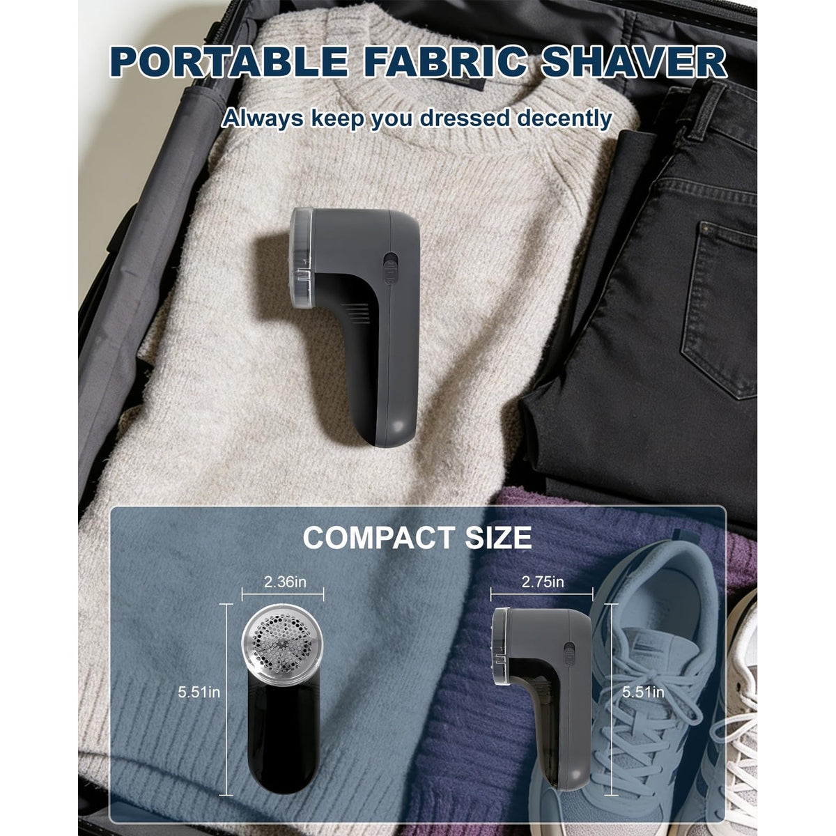 Fabric Shaver Lint Remover for Clothes, Sweater Defuzzer with LED Display