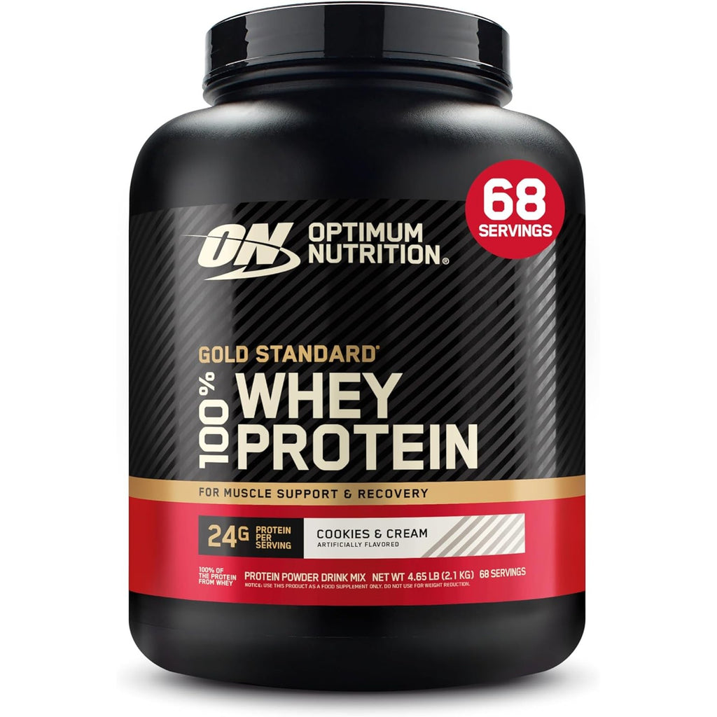 Buy now Optimum Nutrition Gold Standard 100% Whey Protein Powder, Banana Cream, 5 Pound (Packaging May Vary) at indiglob india