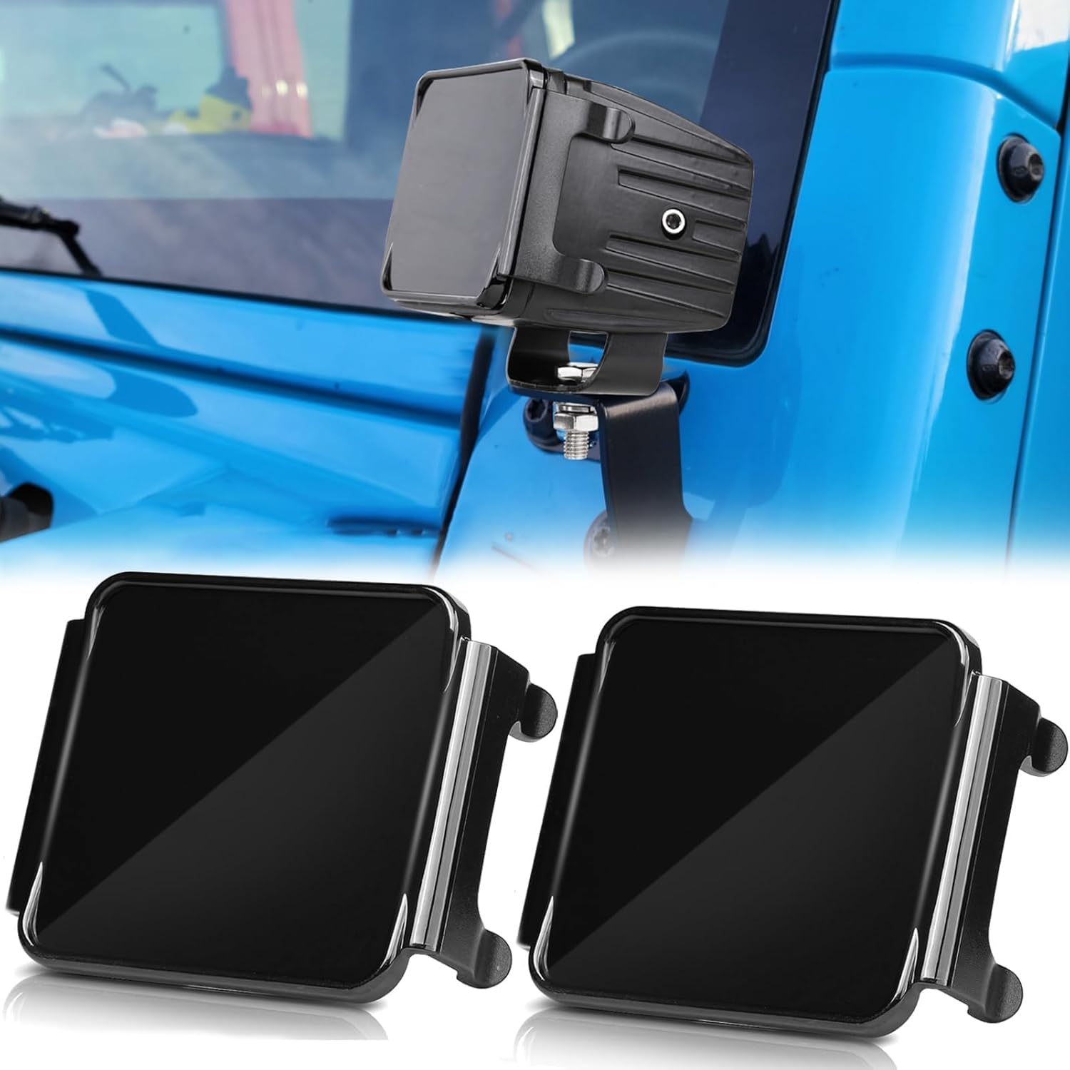 Buy now 2PCS Pod Light Covers Amber 3 Inch LED Light Bar Cover Amber LED Pods 3x3 Square Work Lights Cube Covers Ditch Pods PC Lens Cover Black at indiglob india