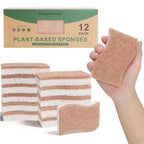 Sponges Kitchen – 12-Pack, Natural sponges for Dishes S-Shaped Dual-Layer for Pots, Pans, Tableware, Durable & Comfortable Grip for Everyday Cleaning