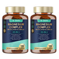 25-in-1 Magnesium Complex with Methylated B Complex, 1000mg Magnesium Complex for Women & Men with Magnesium Glycinate 400mg, 120 Vegan Capsules per Bottle, 2 Bottles