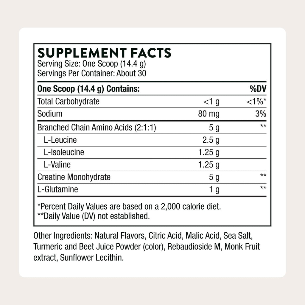 THORNE Creatine + BCAAs, 5 g Creatine Monohydrate & 5 g BCAAs, 30 Servings