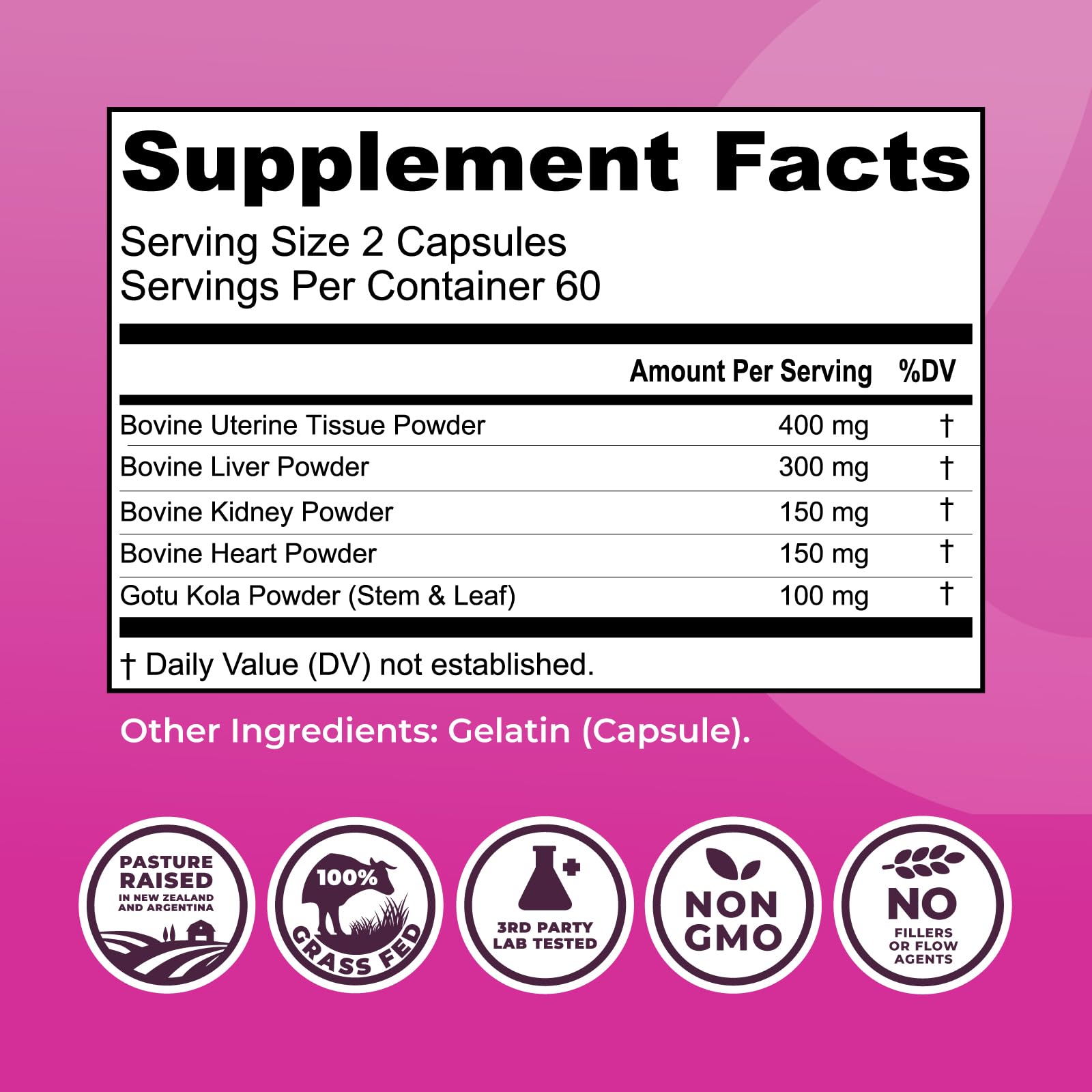 Left Coast Performance Beef Organ Supplement for Women, 120 Capsules | Beef Liver, Kidney, Heart and Uterus Tissue - Supports Women's Energy & Health - Grass Fed, Pasture Raised, 3rd Party Tested