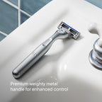 Harry's Plus Razor and Blade Value Pack, 1 Razor Handle (Tide), 9 Razor Blade Refill Cartridges- German Engineered- Up to 12 Months of Smooth Shaving