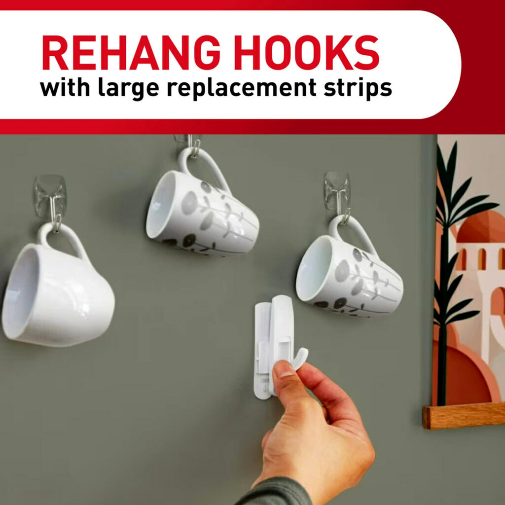 Command Replacement Adhesive Strips – 8 Small, 4 Medium, 4 Large, Damage-Free Hanging for Hooks and Clips, 16-Count (Pack of 2)