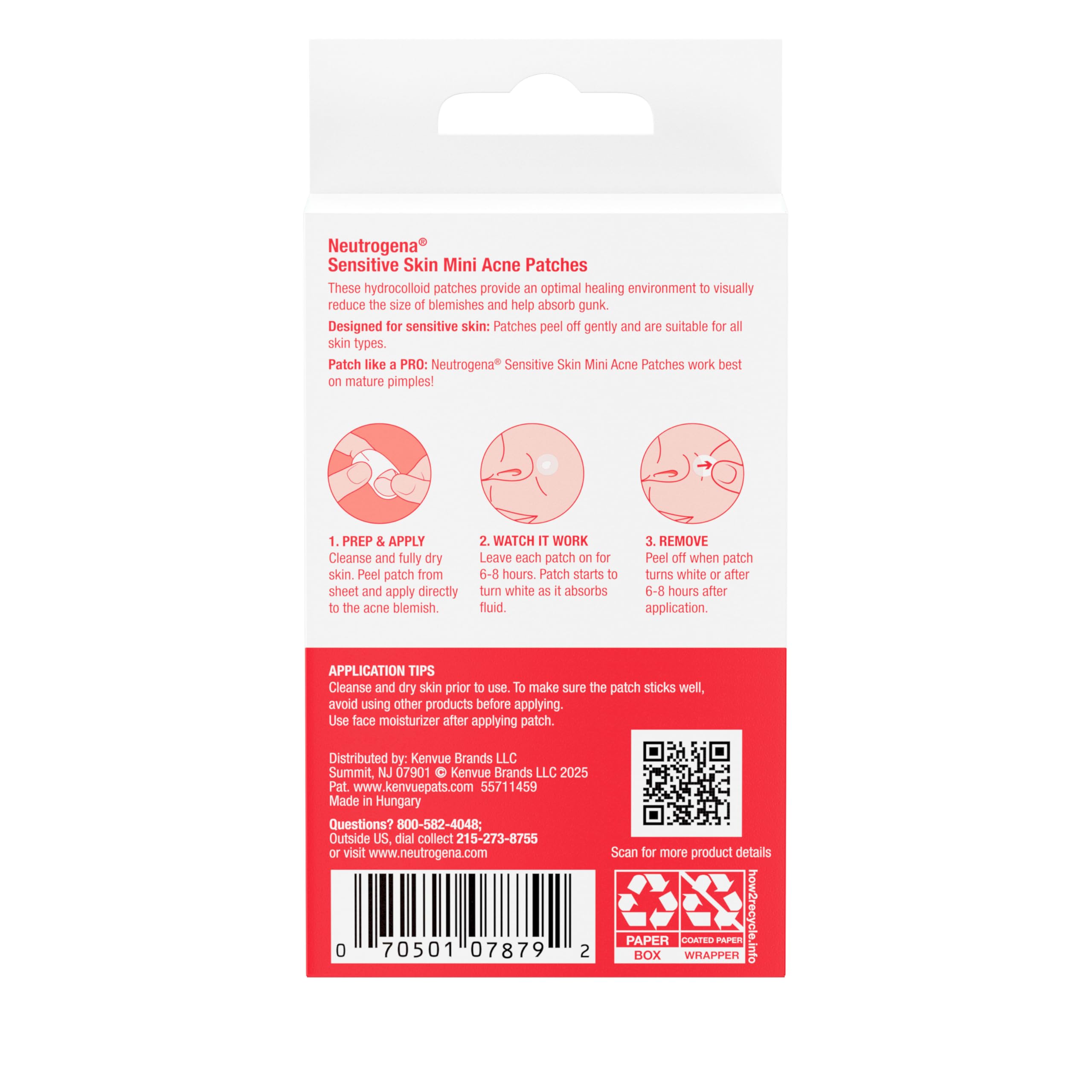 Buy now Neutrogena Mini Acne Patches for Sensitive Skin, Small Hydrocolloid Acne Spot Treatment Reduces the Look of Blemishes in 6-8 Hours, Gentle Non-Medicated Blemish Patches, 36 ct at indiglob india