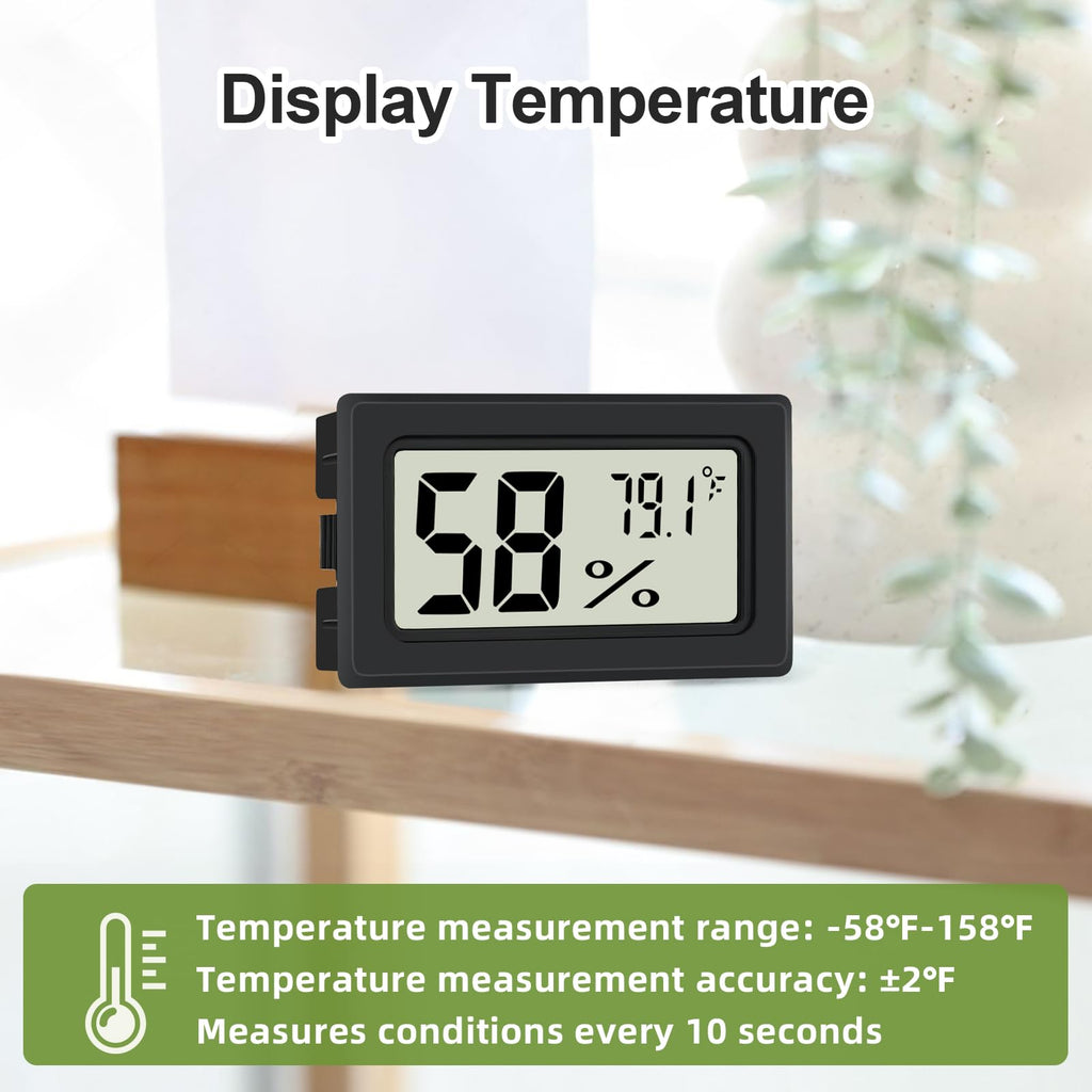 Humidity Meter Indoor Thermometer 6-Pack Mini Digital Thermometer Hygrometer Indoor Temperature Humidity Meters Gauge LCD Display Fahrenheit (℉) for Greenhouse, Reptile Tank, Cellar, Closet