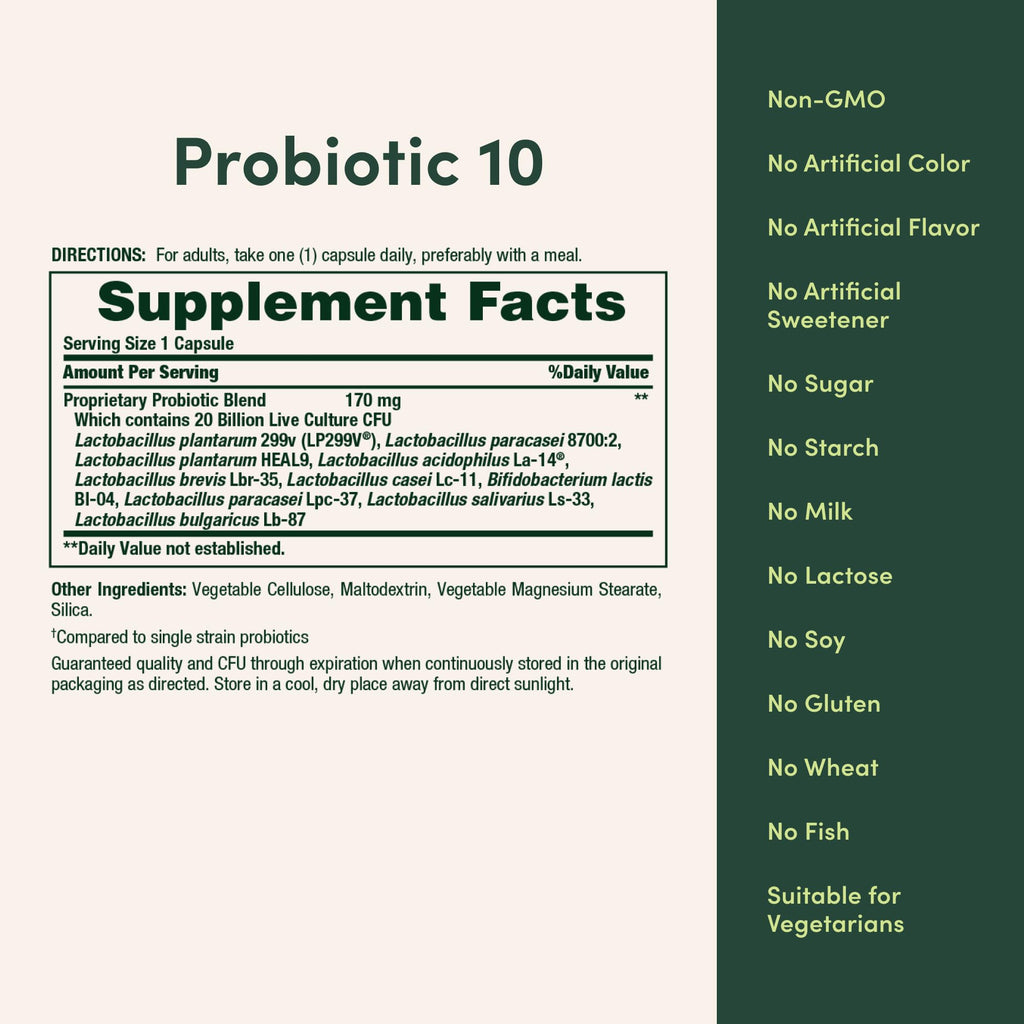 Nature's Bounty Probiotic 10 Daily Probiotic Supplement, 30 Capsules