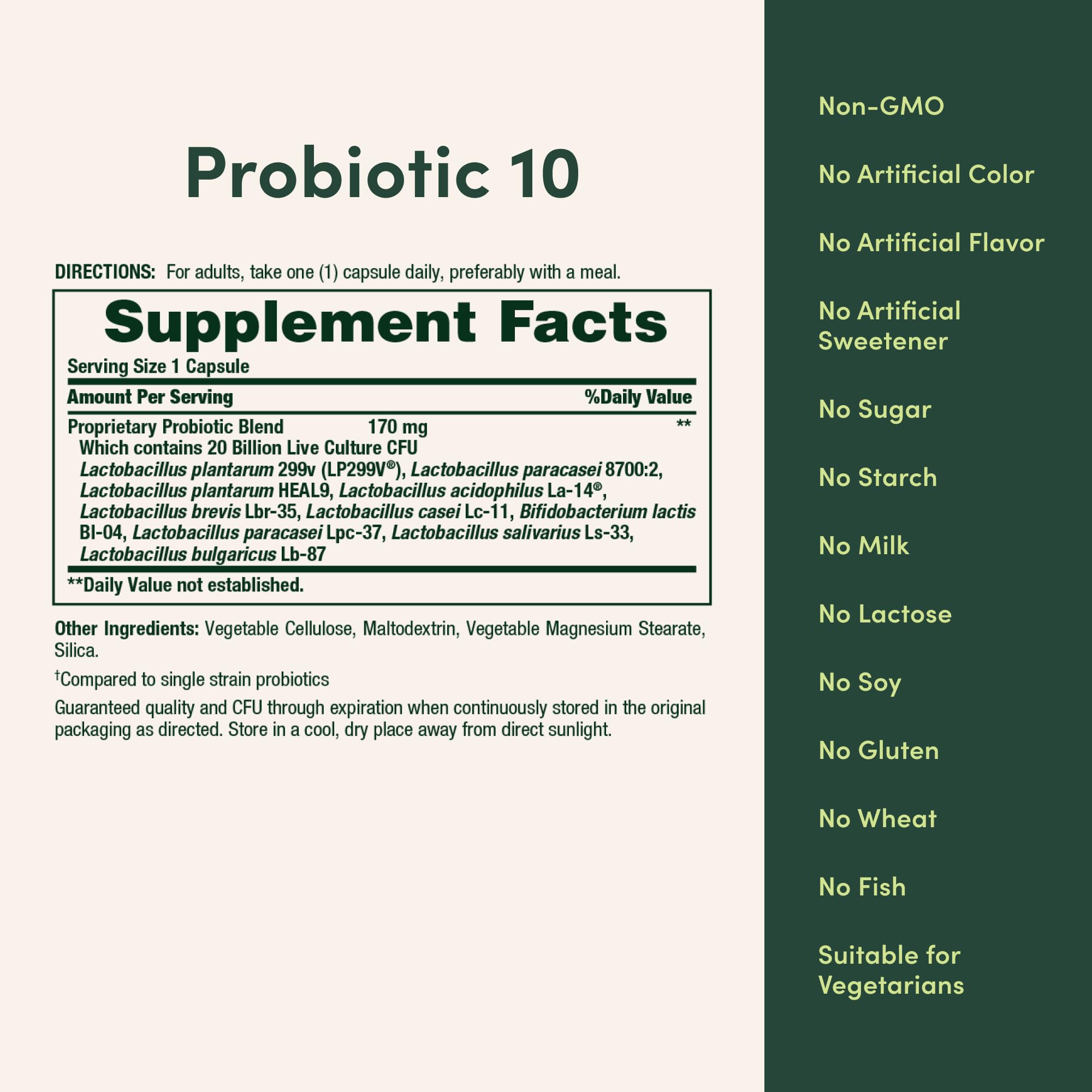 Nature's Bounty Probiotic 10 Daily Probiotic Supplement, 30 Capsules