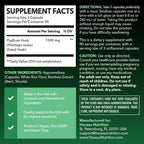 Vegan Psyllium Husk Fiber Capsules, GLP-1 Nutritional Support, 270 Pills