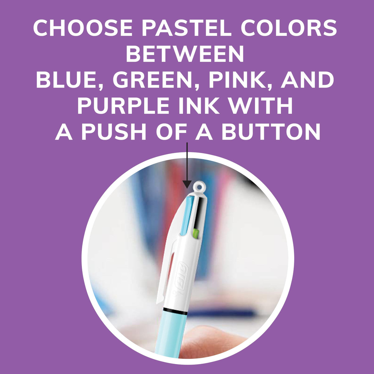 BIC 4 Color Ballpoint Pen, Assorted Ink, 2-Count