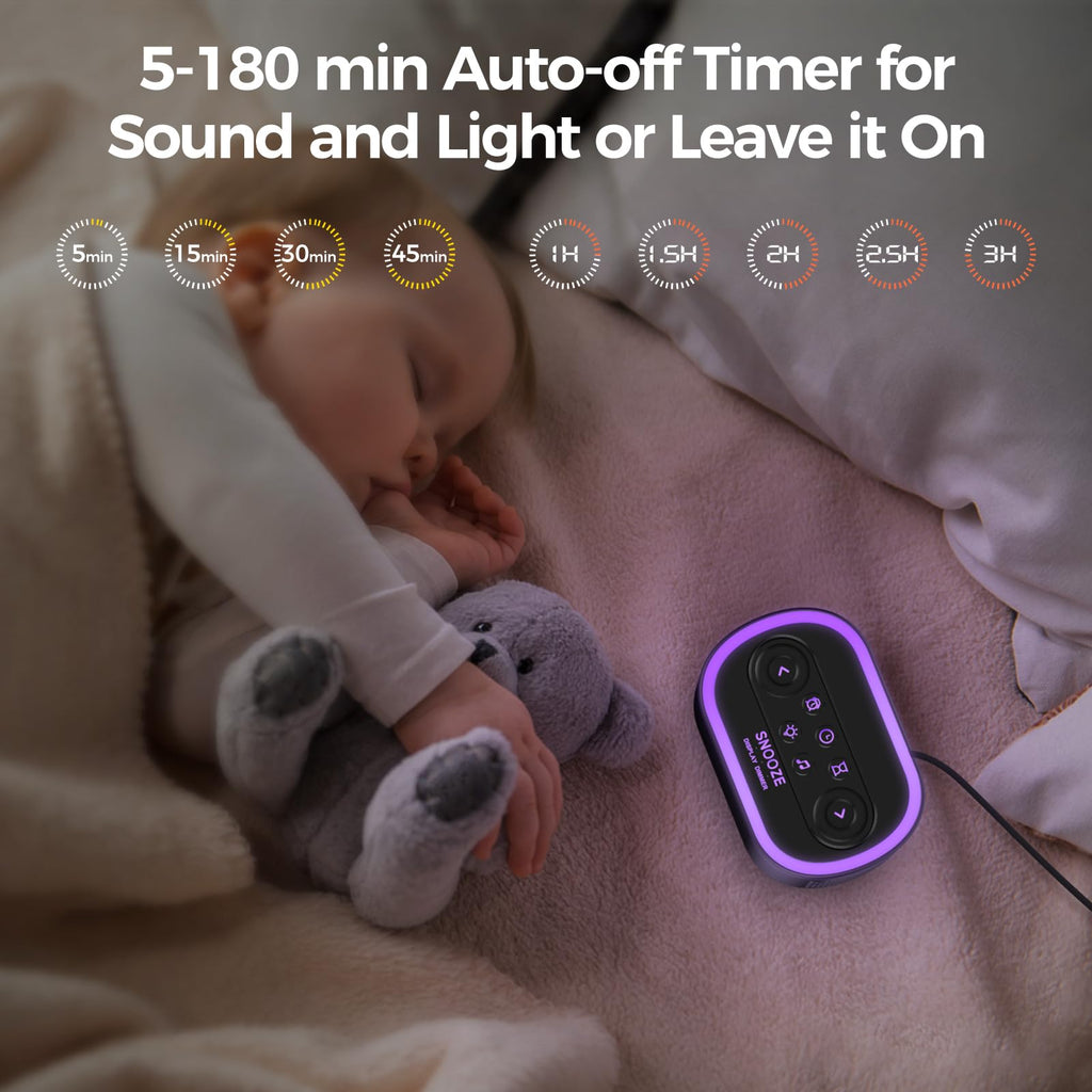 REACHER Digital Alarm Clock & White Noise Sound Machine for Bedroom